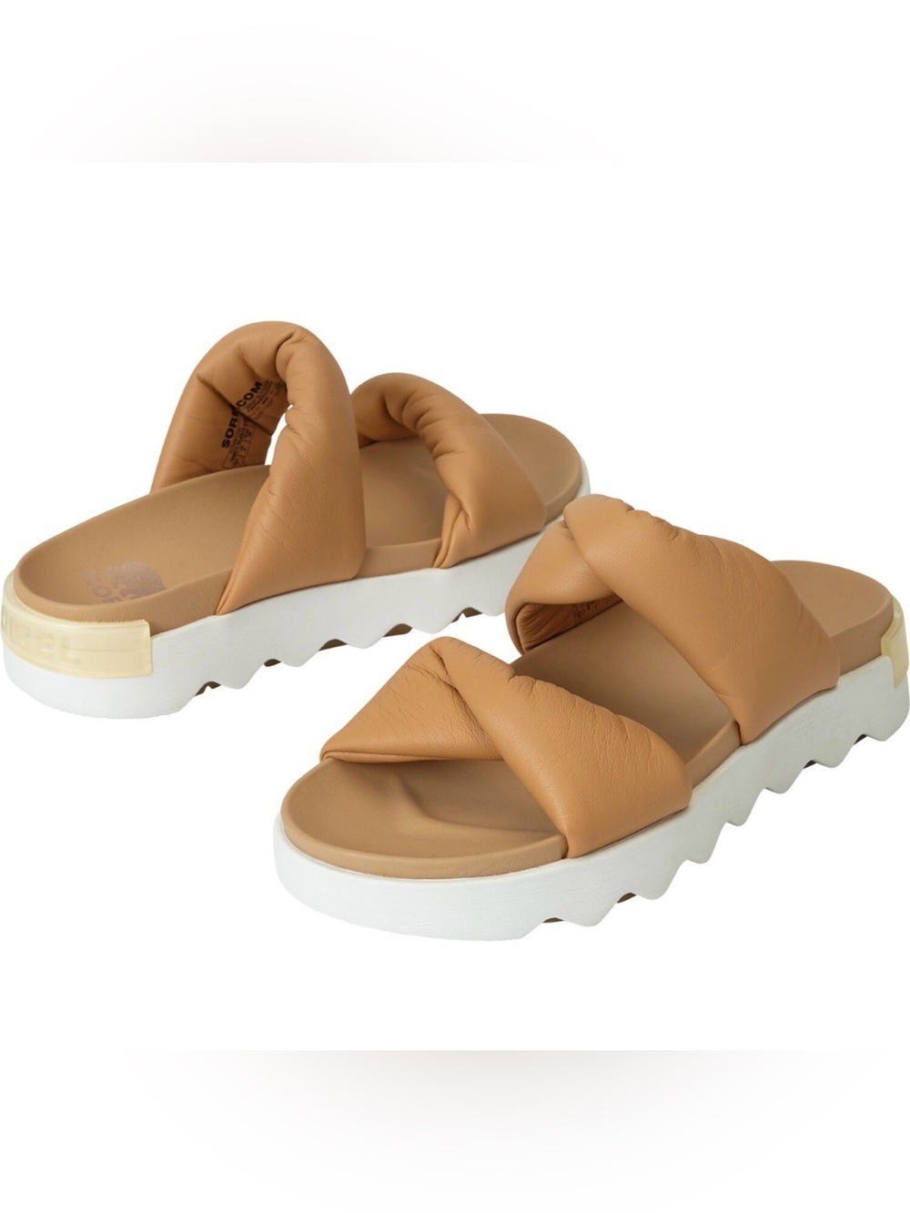 Sorel Vibe Twist Slide Sandals with White Sole